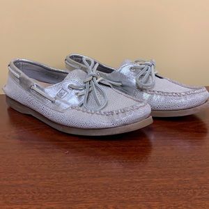 Silver Polka Dot Metallic Sperry Topsiders